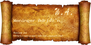 Weninger Adrián névjegykártya